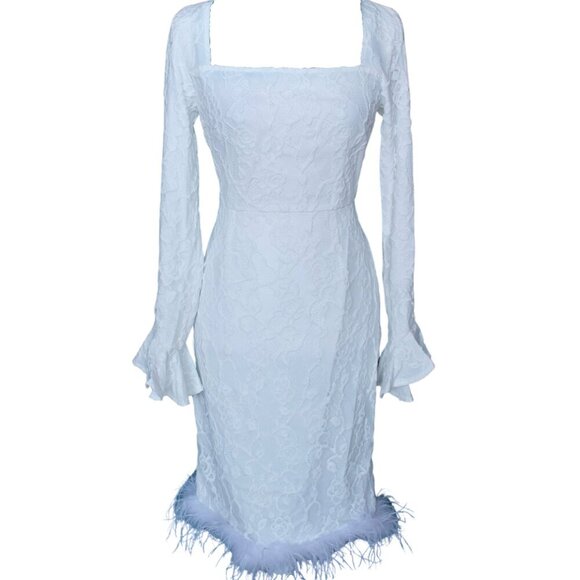 White Lace Midi Dress - Picture 1 of 3